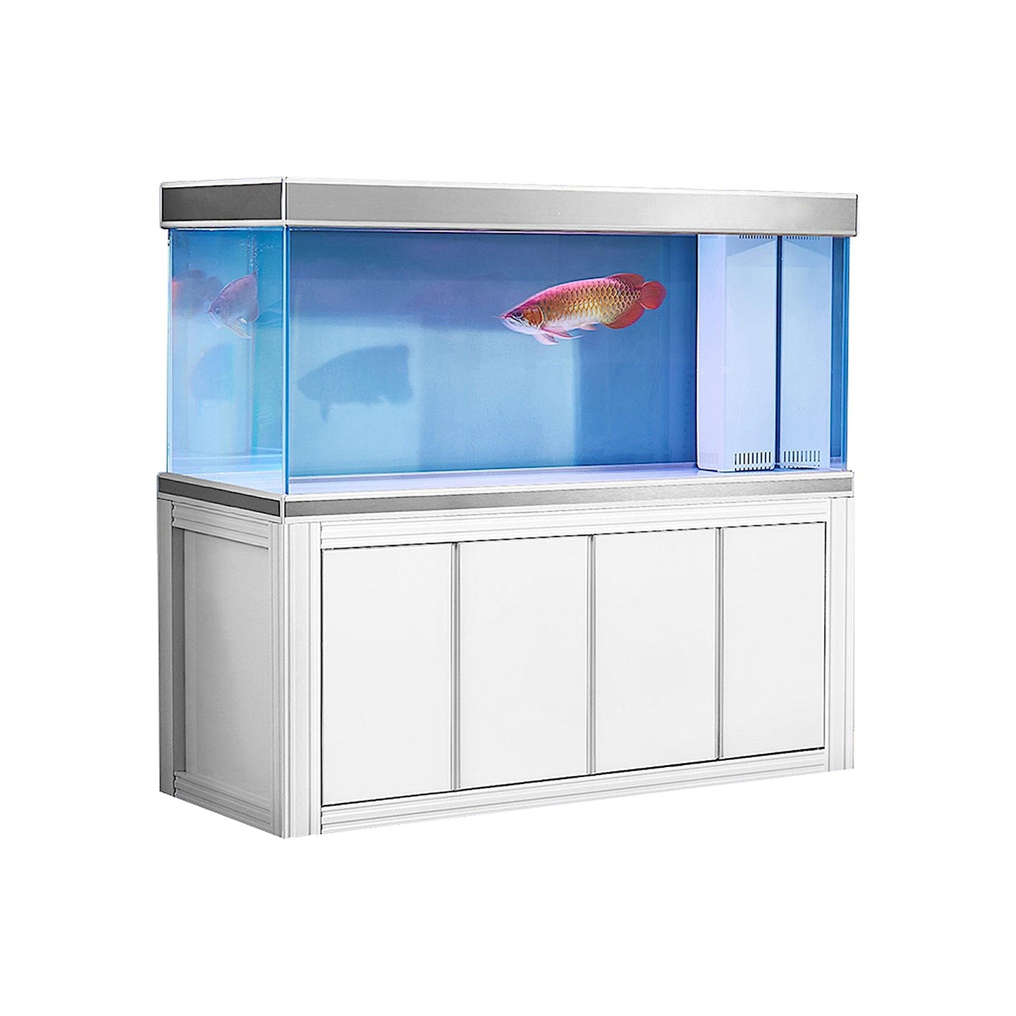 Aqua Dream 230 Gallon Tempered Glass Aquarium White and Silver - AD-1760-WS