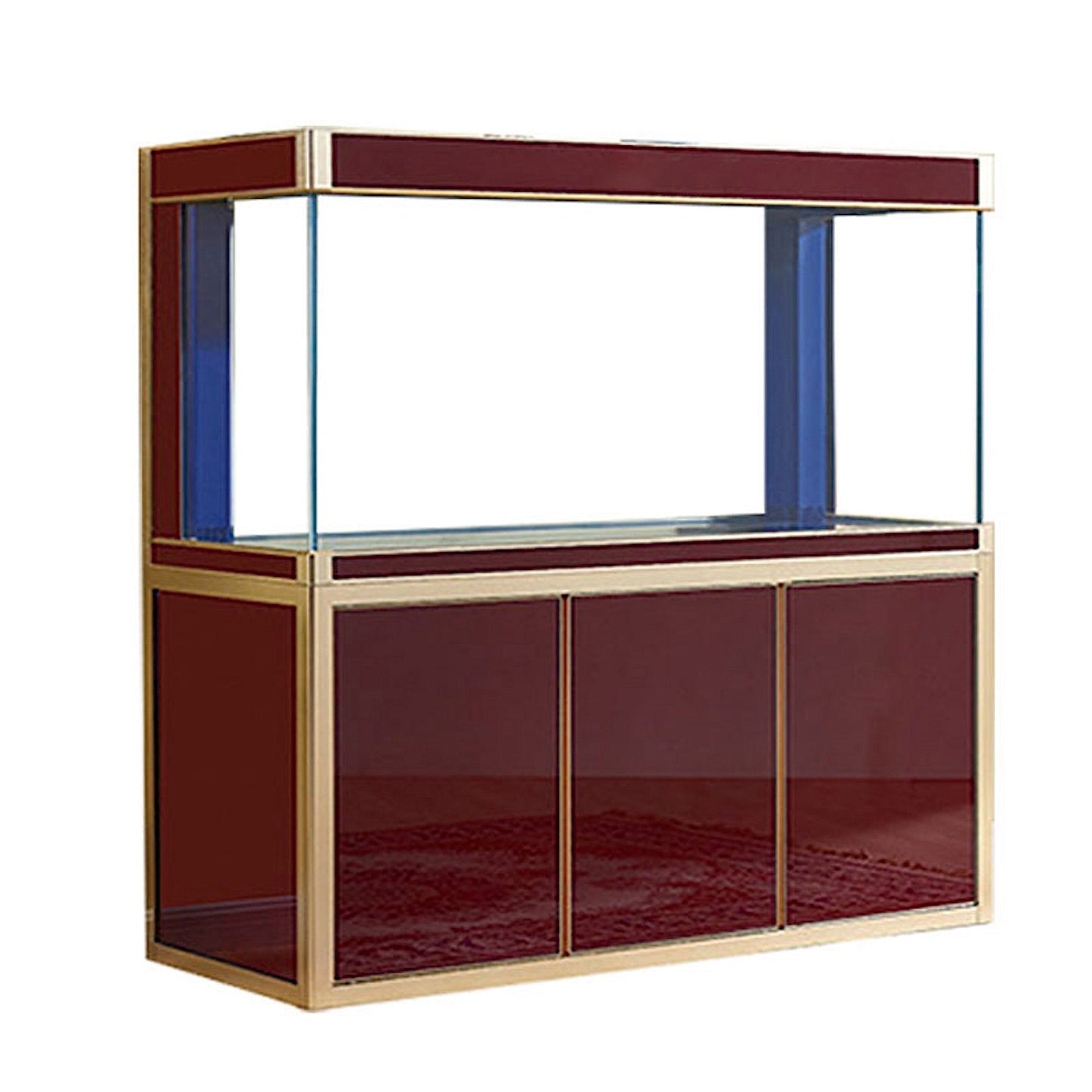 Aqua Dream 175 Gallon Tempered Glass Aquarium Red and Gold - AD-1560-RD