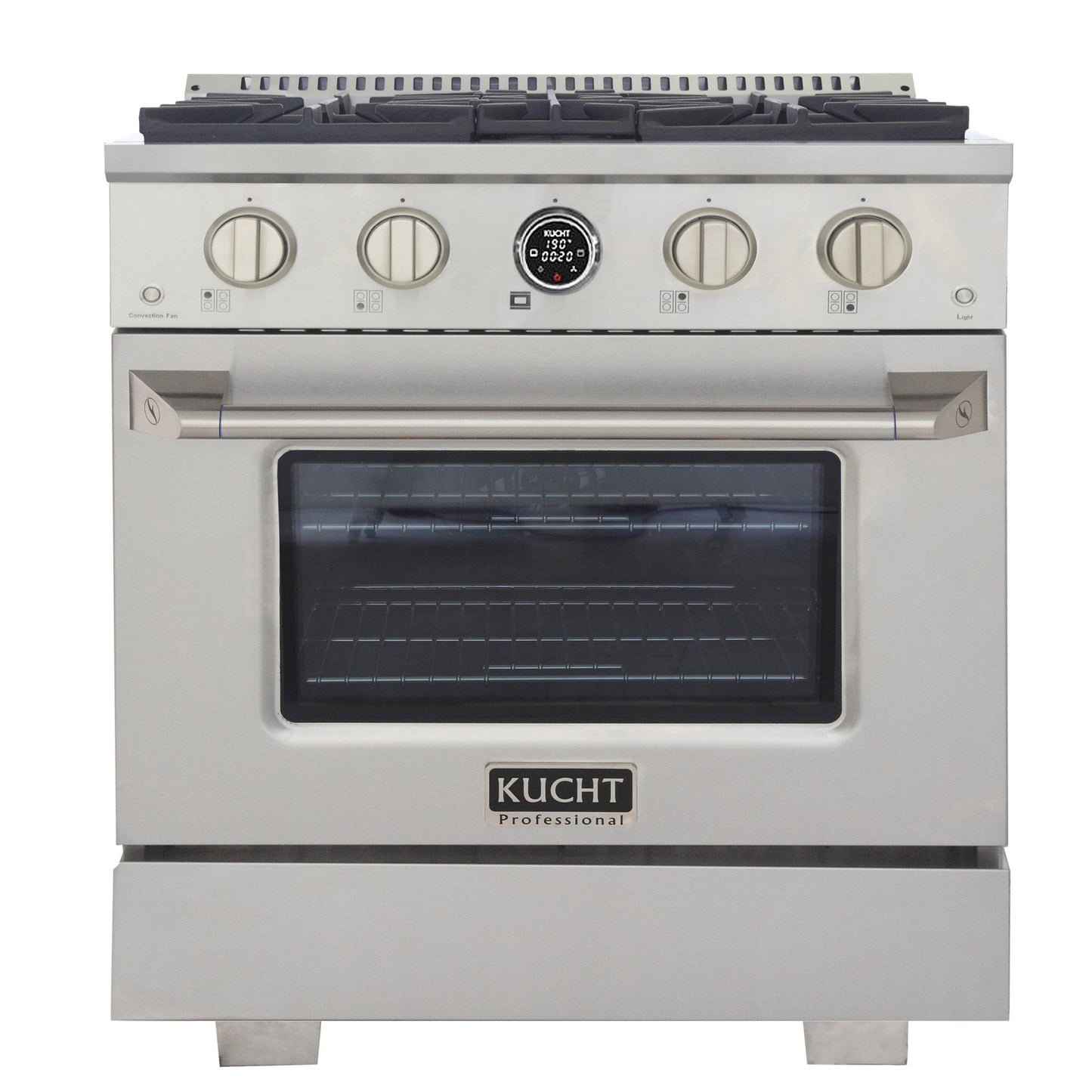 Kucht 30" 4.2 cu. ft. 4 Burner Natural Gas Dual Fuel Range in Stainless Steel with Digital Thermostat - KXP30-SS