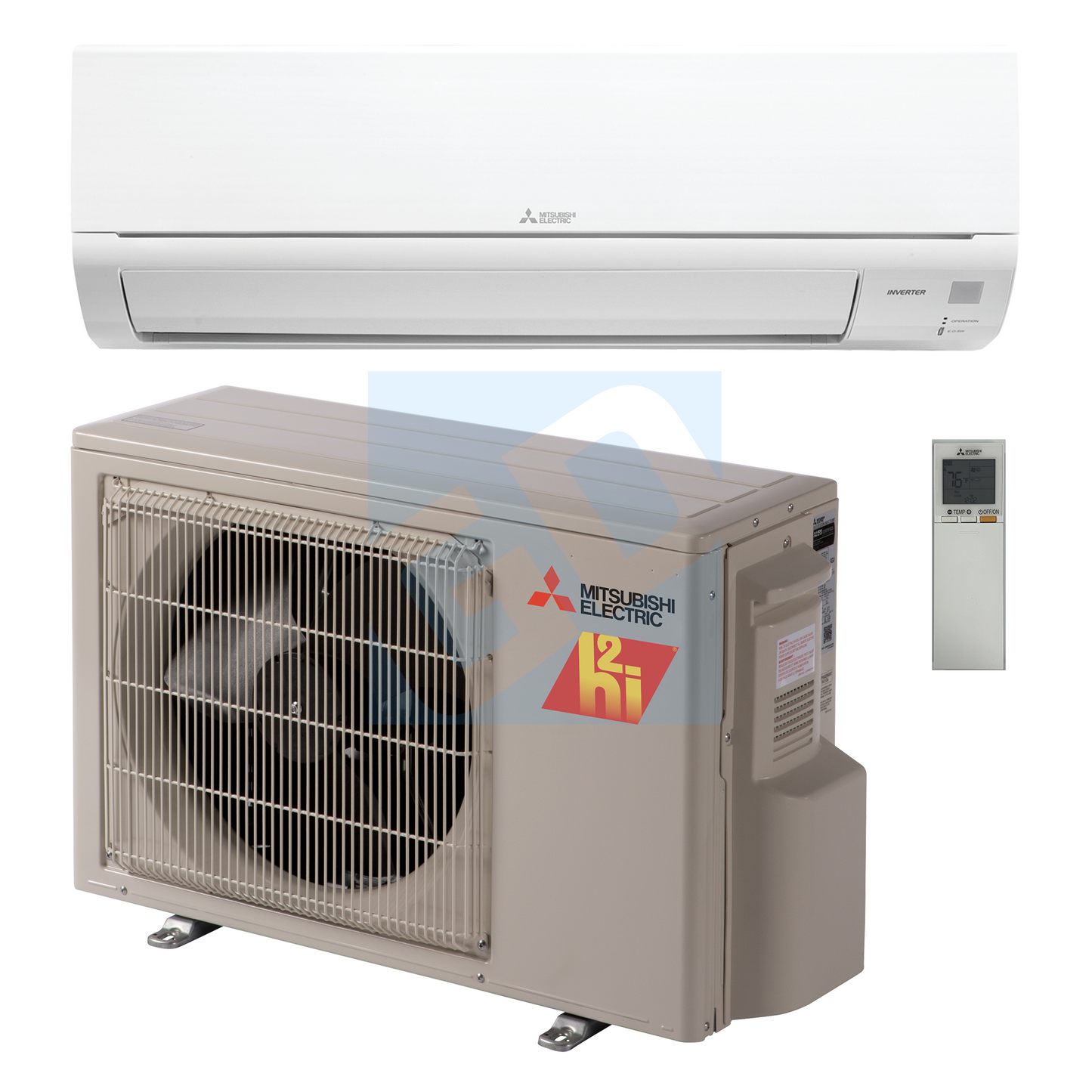 Mitsubishi GS 9,000 BTU 28.4 SEER2 Hyper-Heating Wall Mounted Heat Pump System - R410A - MSZ-GS09NA-U1 / MUZ-GS09NAHZ-U1