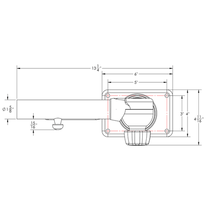 TACO Marine Grand Slam 280 Mount for 1-1/2" Outrigger - GS-280 Single