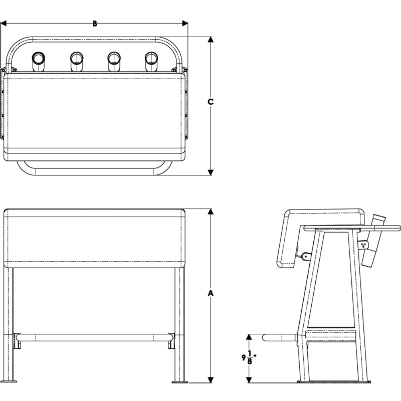 Taco Marine Neptune II Seating / Leaning Posts (Backrest is Optional) - L10-1003-1