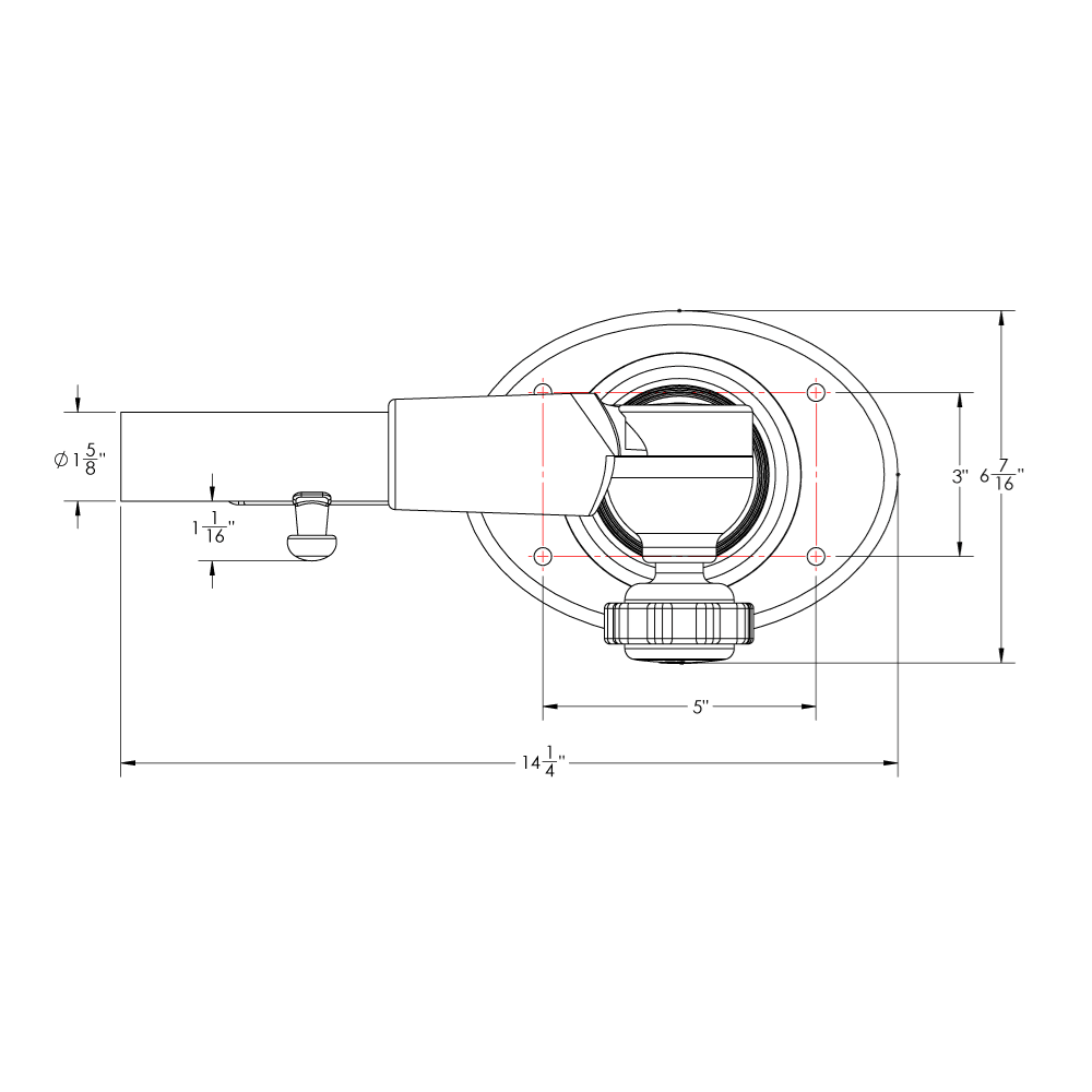 Taco Marine Pro Series Mount for 1-1/2" Outrigger Pair - GS-400