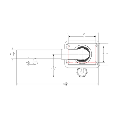 Taco Marine GS-312 / GS-314 Grand Slam 312 Center Rigger Mount 1 1/2" - GS-314