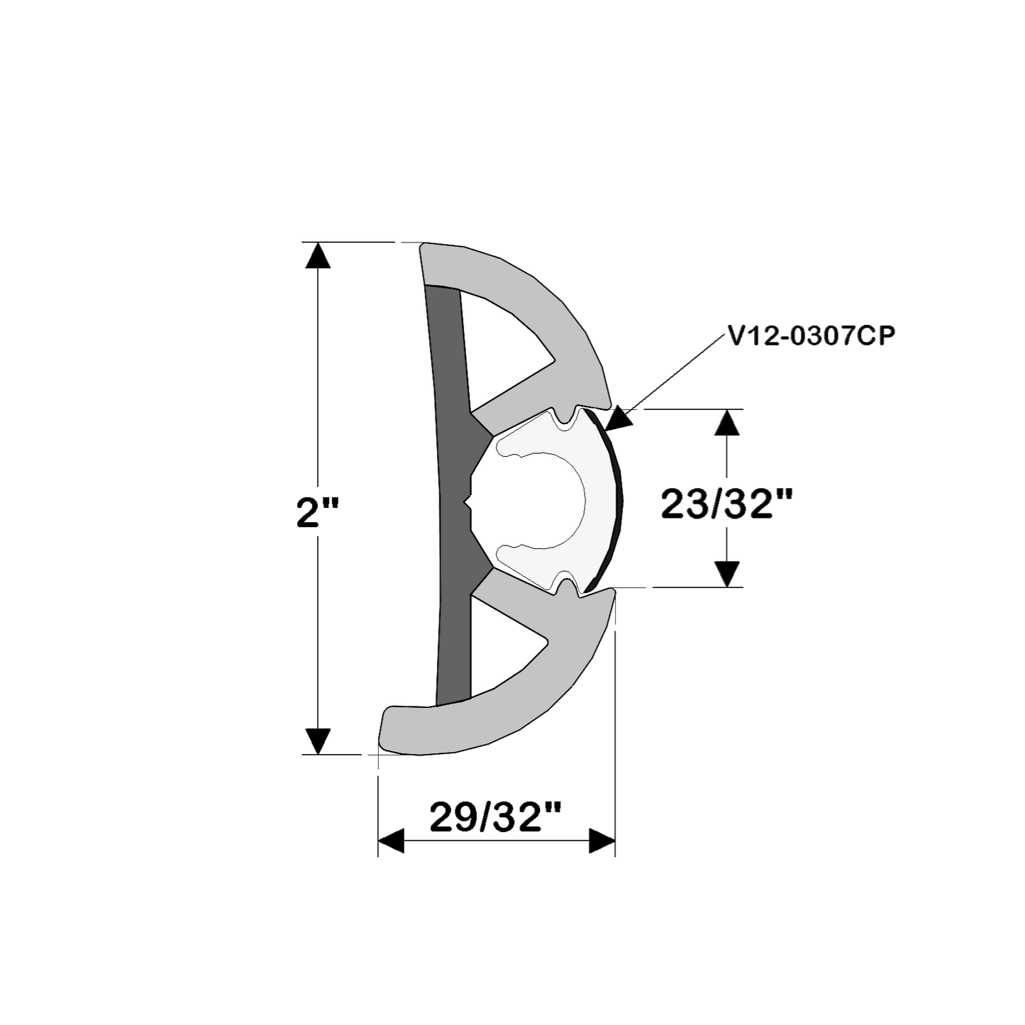 TACO Marine Suproflex Medium Rub Rail Kit 2" X 29/32" 60' Black with Chrome Insert - V11-9990BBK60-2