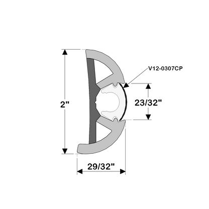 TACO Marine Suproflex Medium Rub Rail Kit 2" X 29/32" 60' Black with Chrome Insert - V11-9990BBK60-2