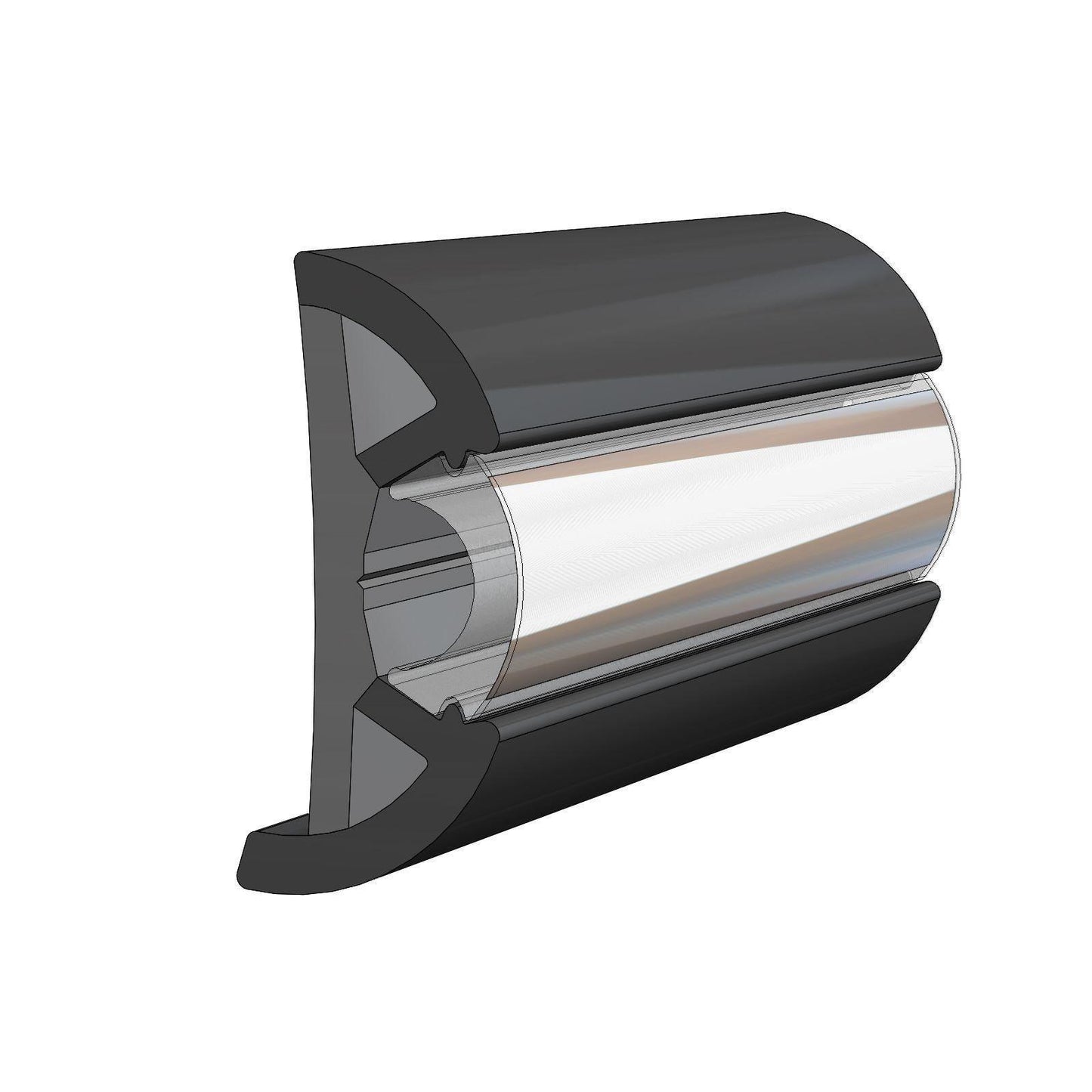 TACO Marine 2-1/2" X 1" Large Suproflex Rub Rail 100' Grey - V11-9970GRD100D