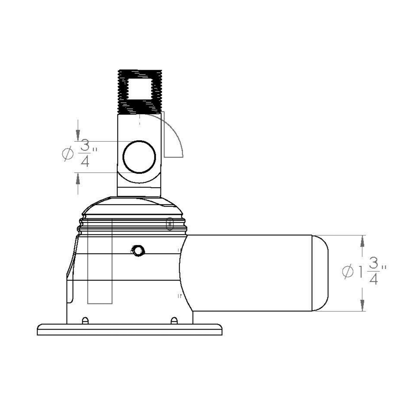 TACO Marine Blackout Series Electric VHF Antenna Mount - GS-850BHC