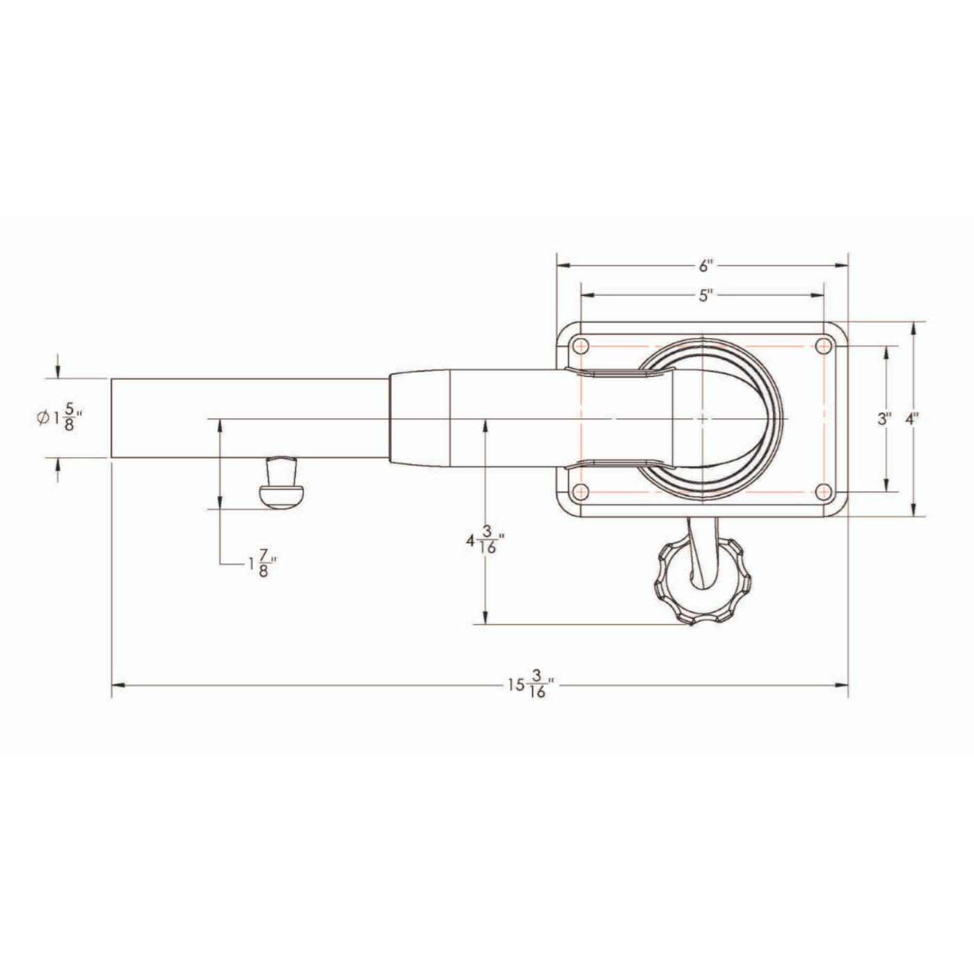 TACO Marine Grand Slam  Mount for 1-1/2" Outriggers - GS-390BHC