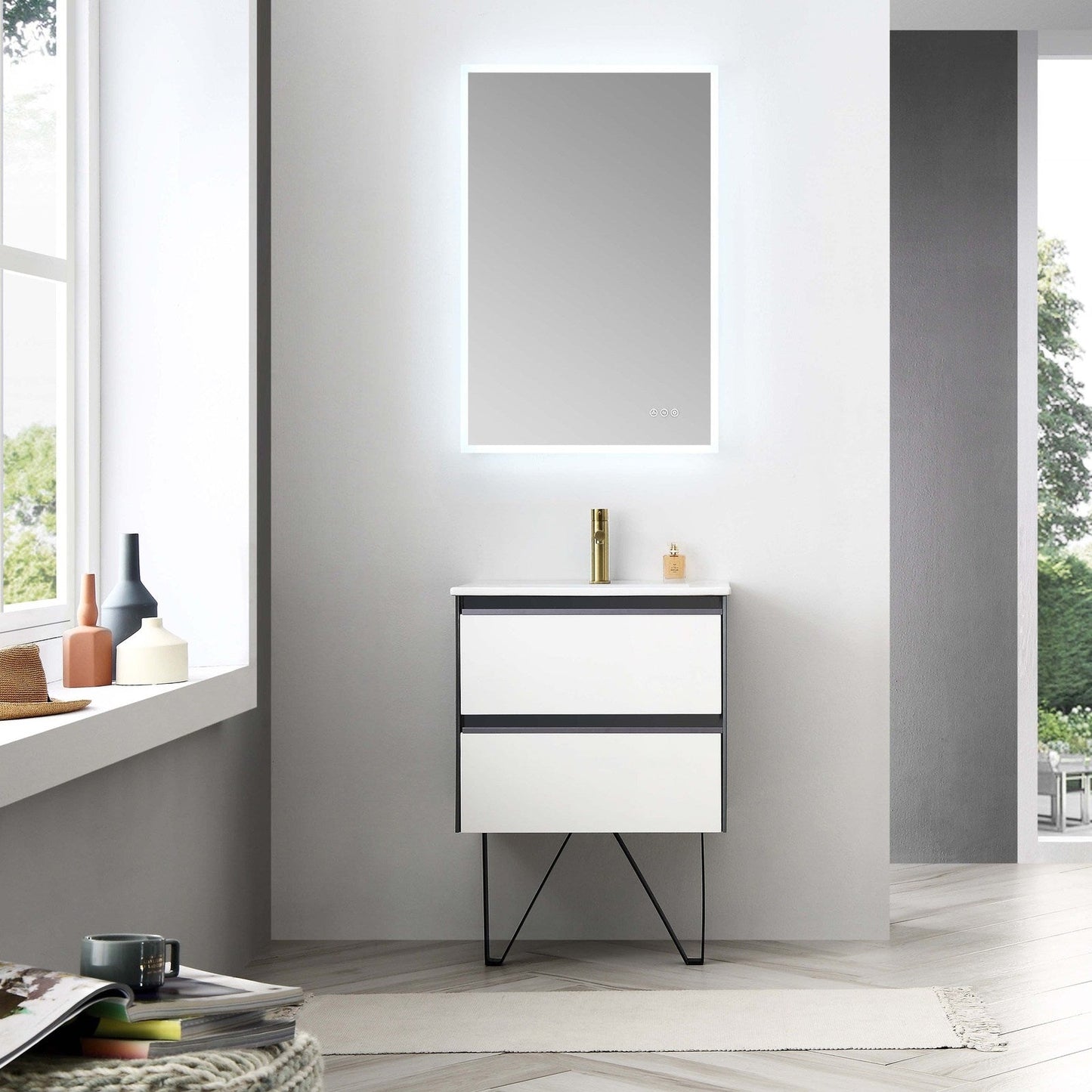 Blossom Berlin – 24 Inch Vanity – Glossy White & Glossy Grey - V8019 24 01