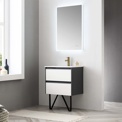 Blossom Berlin – 24 Inch Vanity – Glossy White & Glossy Grey - V8019 24 01