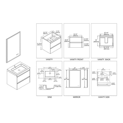 Blossom Berlin – 24 Inch Vanity – Glossy White & Glossy Grey - V8019 24 01