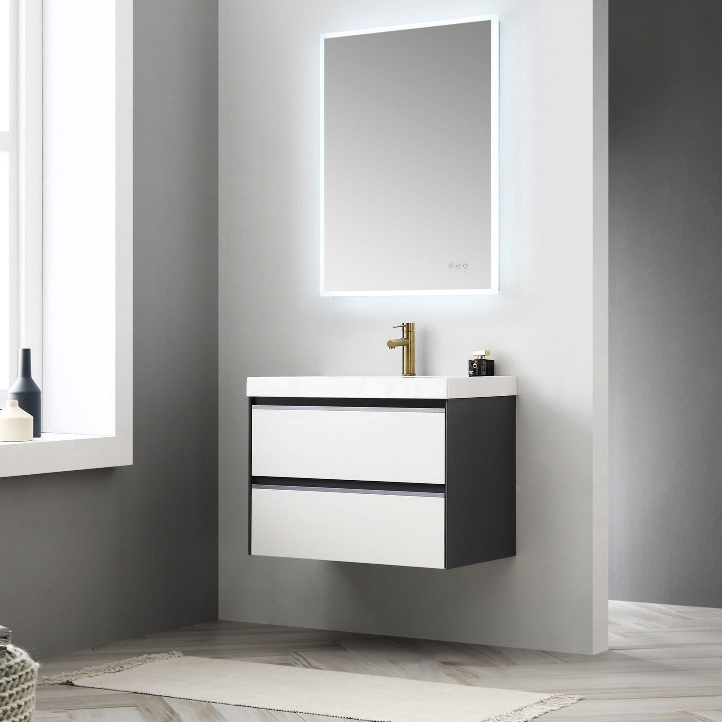 Blossom Berlin – 30 Inch Vanity – Glossy White & Glossy Grey - V8019 30 01