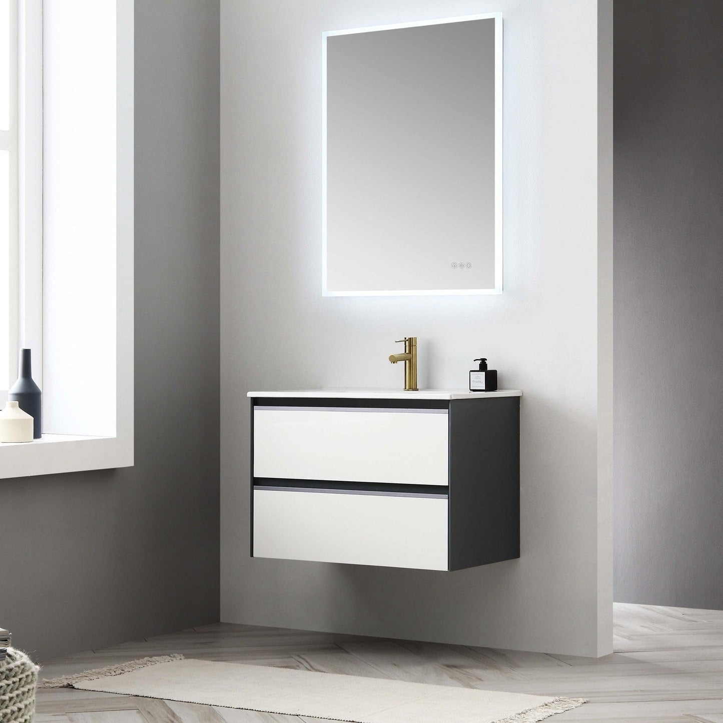 Blossom Berlin – 30 Inch Vanity – Glossy White & Glossy Grey - V8019 30 01
