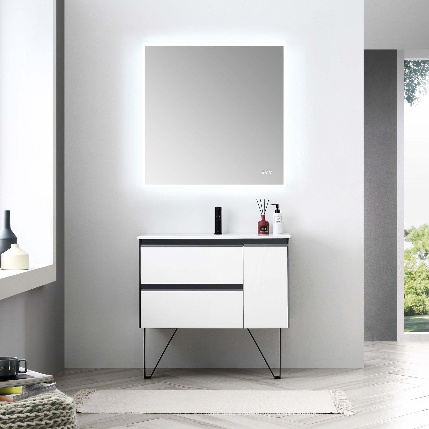 Blossom Berlin – 36 Inch Vanity – Glossy White & Glossy Grey - V8019 36 01