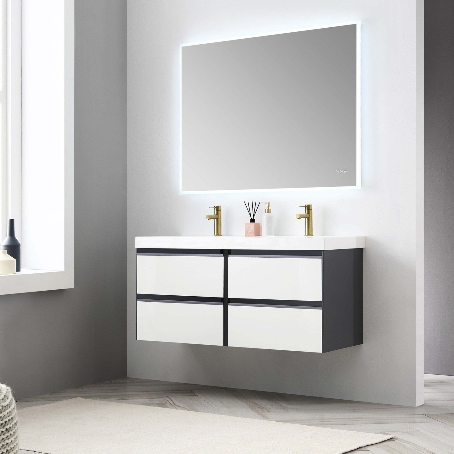 Blossom Berlin – 48 Inch Vanity – Glossy White & Glossy Grey - V8019 48 01