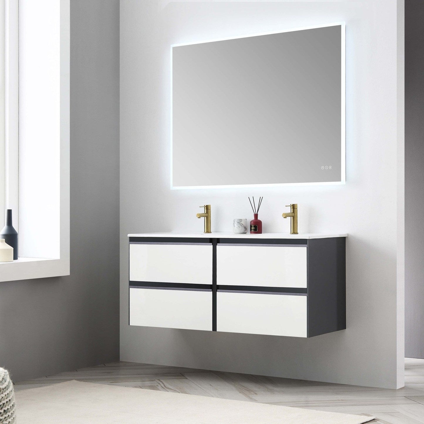 Blossom Berlin – 48 Inch Vanity – Glossy White & Glossy Grey - V8019 48 01