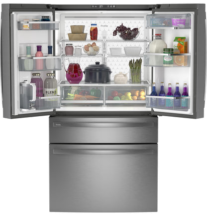GE 23.2 Cu. Ft. Smart 4-Door French-Door Fridge, Counter-Depth - PJE23BYWFS-KT