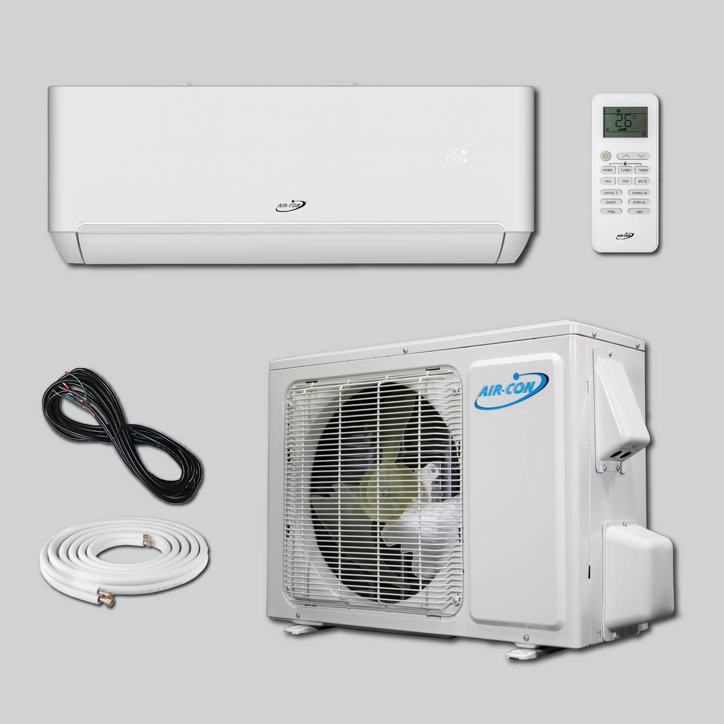 Air-Con Blue Series 4 12000 BTU 23 SEER Mini Split Air Conditioner 15ft Lineset & Wiring - ALPCI/EM4H1E12