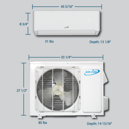 Air-Con Blue Series 4 18000 BTU 22 SEER Mini Split Air Conditioner 15ft Lineset & Wiring - ALPCI/EM4H4E18