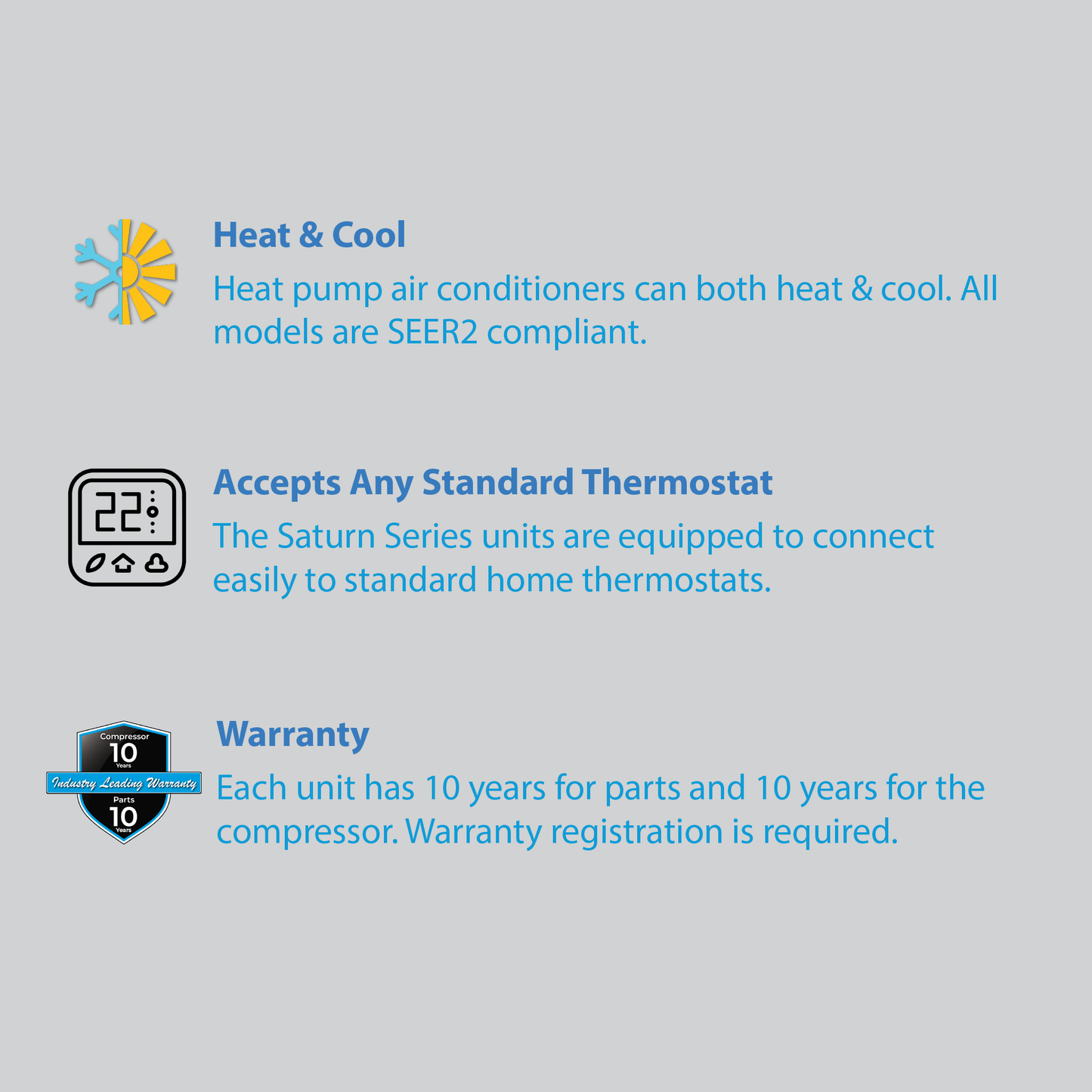 Air-Con 1.5 - 5 Ton 14.3 SEER2 Air-Con Saturn Series Heat Pump Air Conditioner System Multi Positional  - ATSEM4H4T18/ATSCV4H4T18