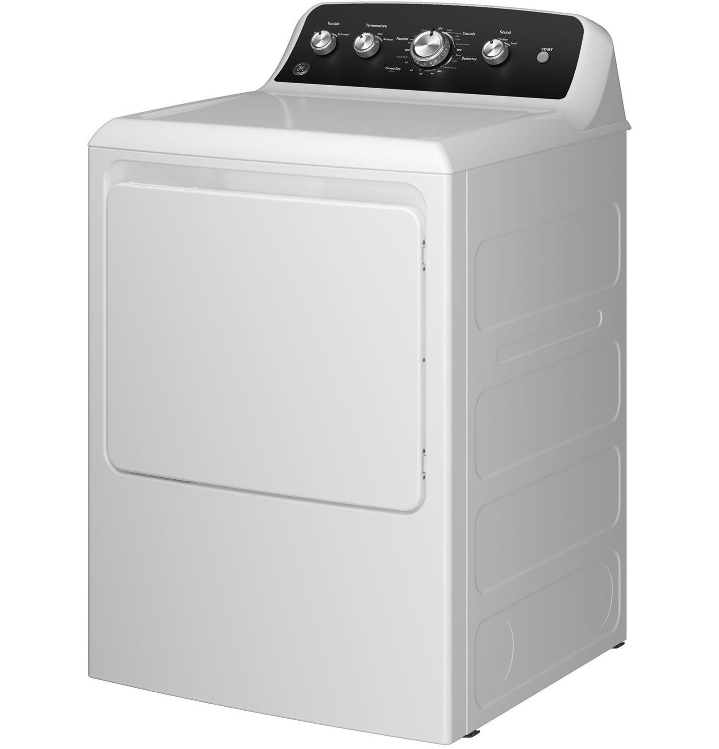 GE APPLIANCES GTD48EASWWB GE(R) 7.2 cu. ft. Capacity Electric Dryer with Up To 120 ft. Venting and Extended Tumble - GTD48EASWWB-KT