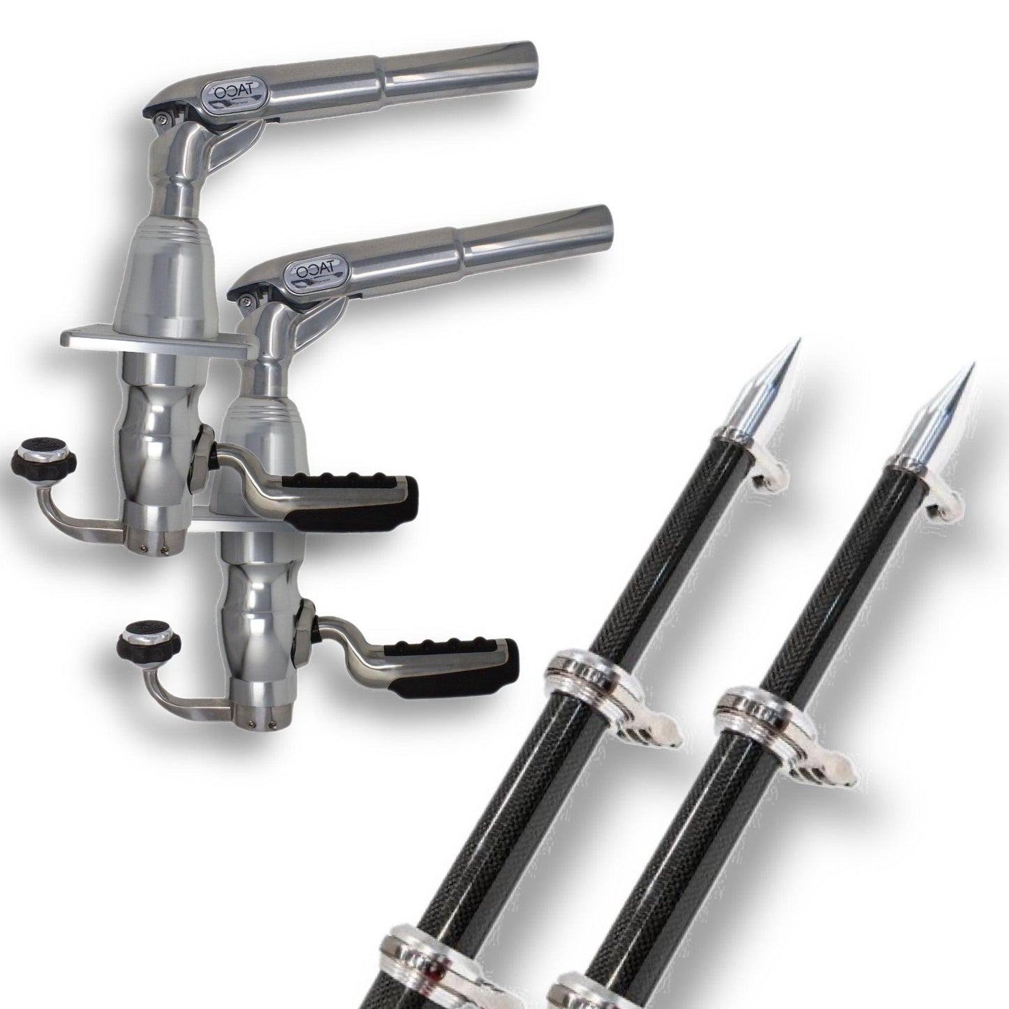 TACO Marine Combo Set 20' Carbon Fiber Outrigger Poles and Outrigger Mounts - OT-4200CF