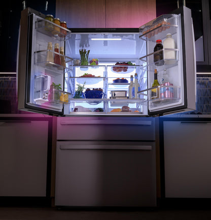 GE 23.2 Cu. Ft. Smart 4-Door French-Door Fridge, Counter-Depth - PJE23BYWFS-KT