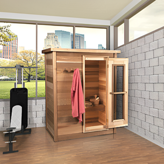 Dundalk LeisureCraft Knotty Cedar Indoor Cabin Sauna - LS462E
