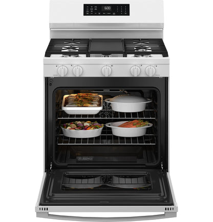 GE APPLIANCES GGF600AVWW GE(R) 30" Free-Standing Gas Convection Range with No Preheat Air Fry and EasyWash(TM) Oven Tray - GGF600AVWW-KT