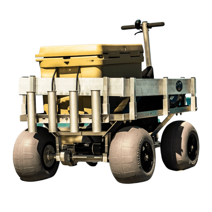 Alumacart Electric Big Kahuna BKEW Rust Resistant Extra Large Beach and Fishing Wagon with Rod Holders New