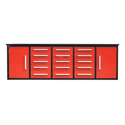 Chery Industrial 10ft Workbench Storage Cabinet with 15 Drawers & 2 Cabinets - WW000179