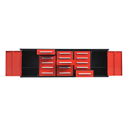 Chery Industrial 10ft Workbench Storage Cabinet with 15 Drawers & 2 Cabinets - WW000179