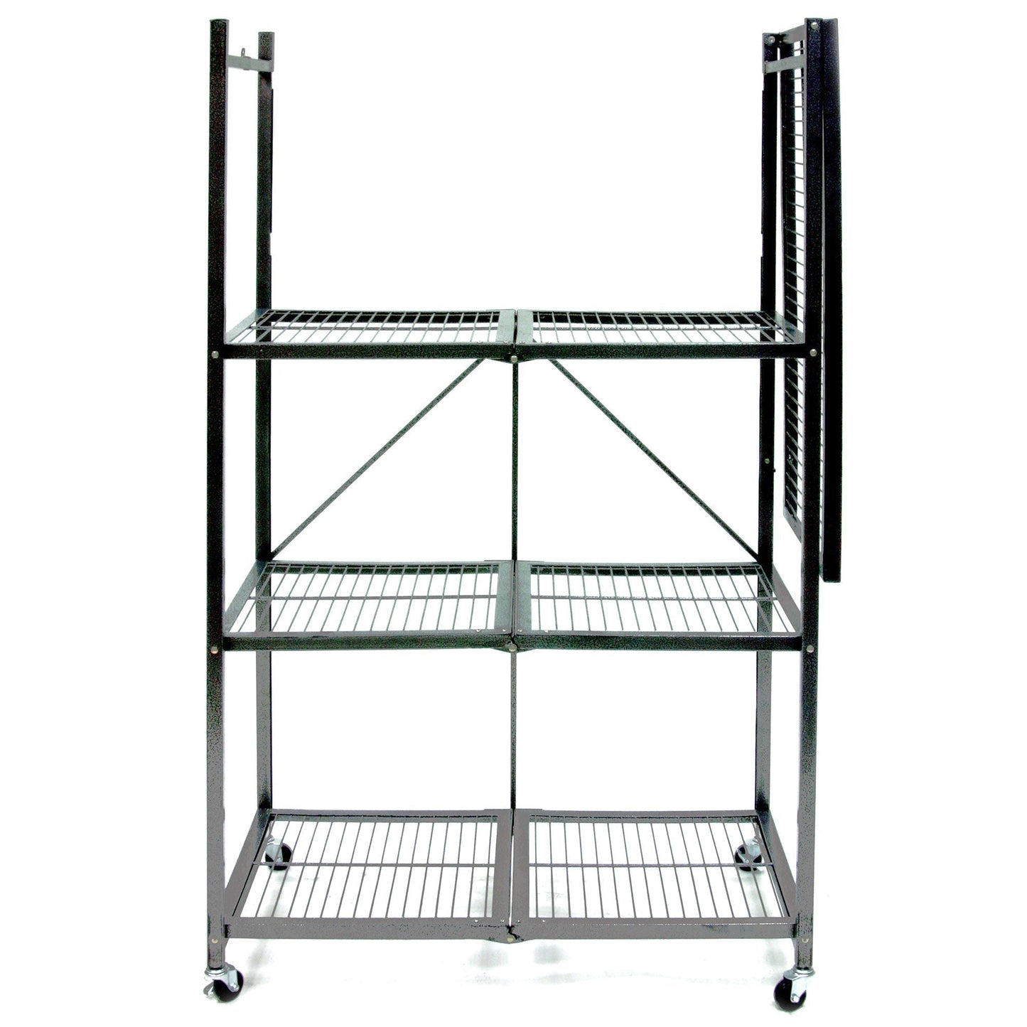 Origami 4 Tier Multipurpose Folding Storage Rack with Wheels, 4 Pack, Gray - 414443