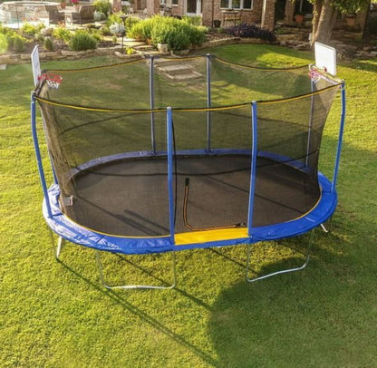 JumpKing 10’ x 15’ Oval Trampoline with Basketball Hoop Model -  JK1015OVWBH-DAL