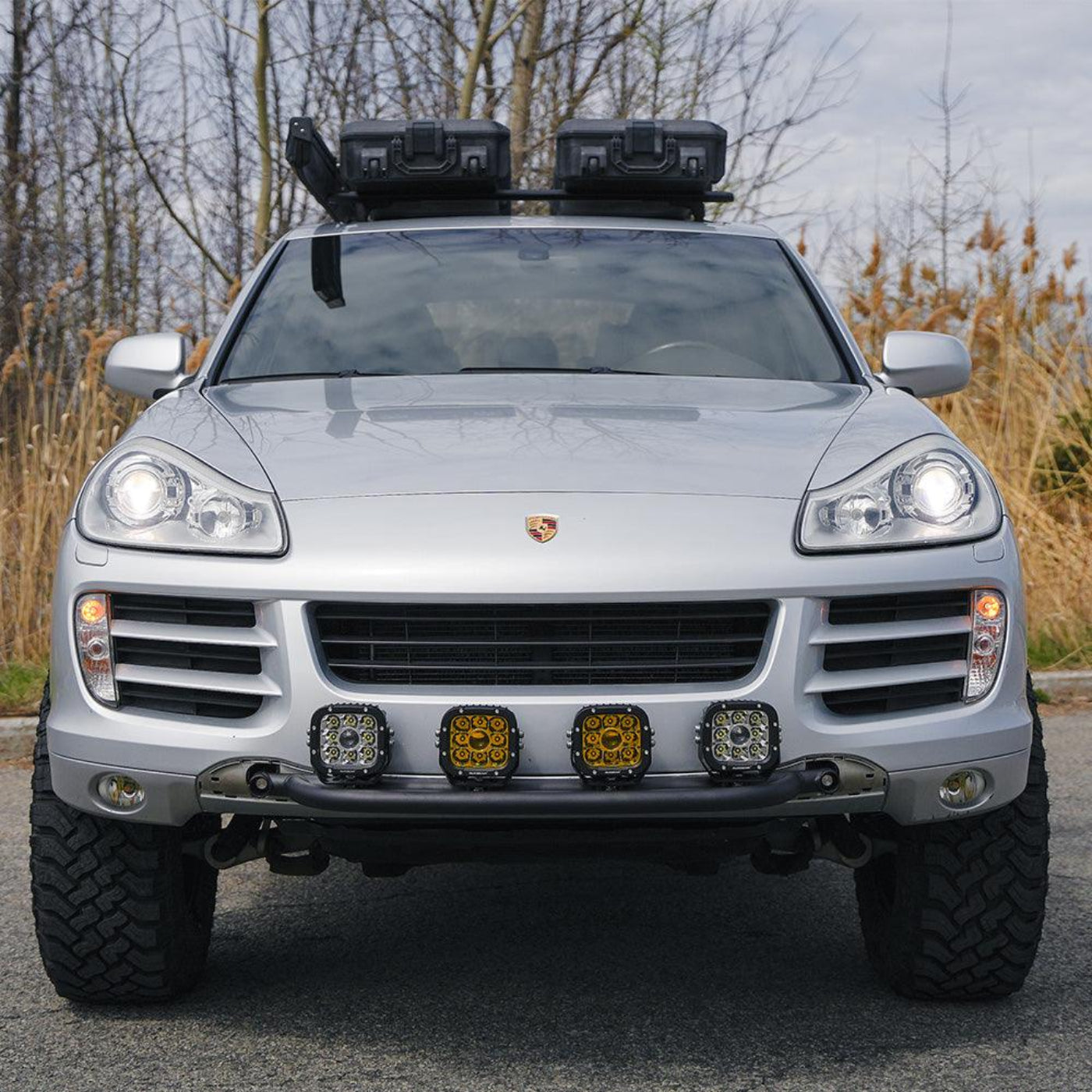 Auxbeam 6Pcs 5 Inch 110W White/Amber LED Pods Lights with Power Harness - GP00011283