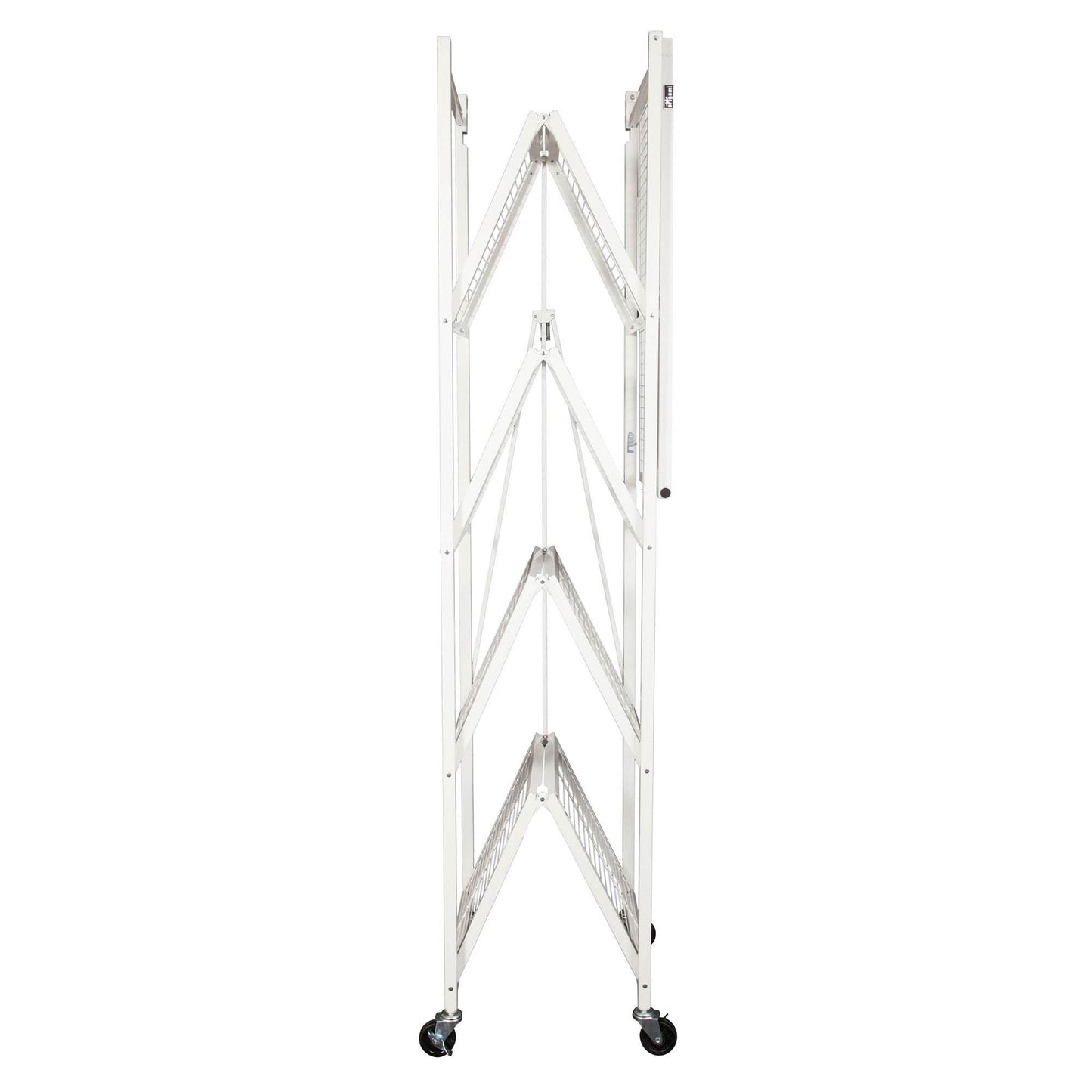 Origami 2 Pack Large Wheeled 5-Shelf Folding Steel Wire Shelving Rack, White - 415233