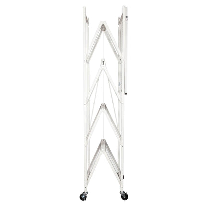 Origami 2 Pack Large Wheeled 5-Shelf Folding Steel Wire Shelving Rack, White - 415233
