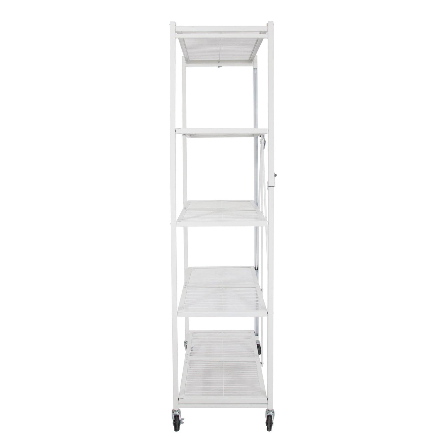 Origami 2 Pack Large Wheeled 5-Shelf Folding Steel Wire Shelving Rack, White - 415233