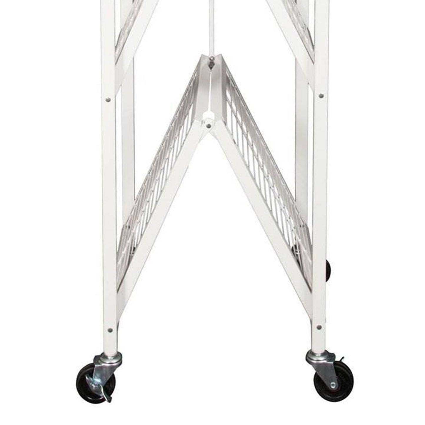 Origami 2 Pack Large Wheeled 5-Shelf Folding Steel Wire Shelving Rack, White - 415233