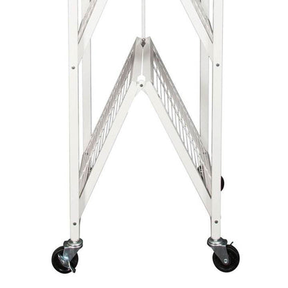 Origami 2 Pack Large Wheeled 5-Shelf Folding Steel Wire Shelving Rack, White - 415233