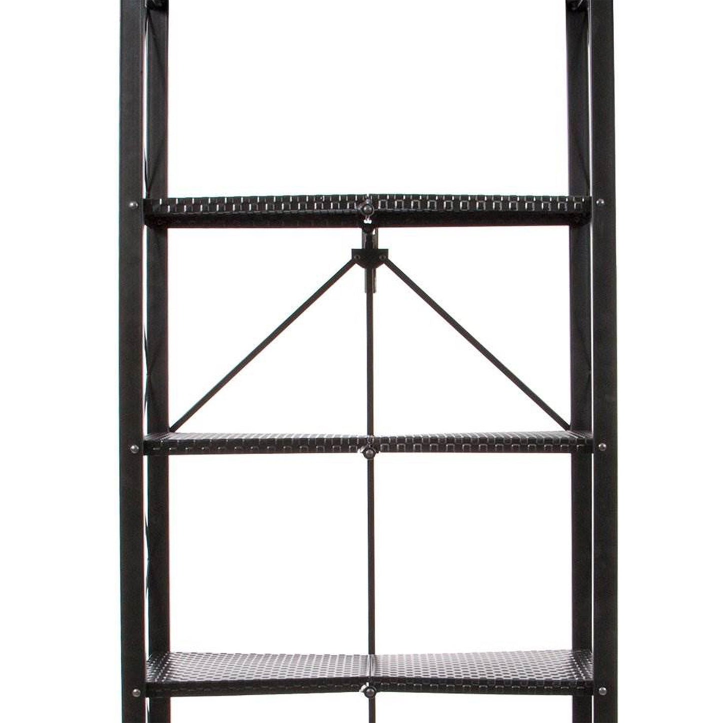 Origami 6 Tier Classic Steel Bookcase Organizer Storage Rack, Black (2 Pack) - 125949