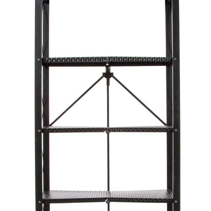 Origami 6 Tier Classic Steel Bookcase Organizer Storage Rack, Black (2 Pack) - 125949
