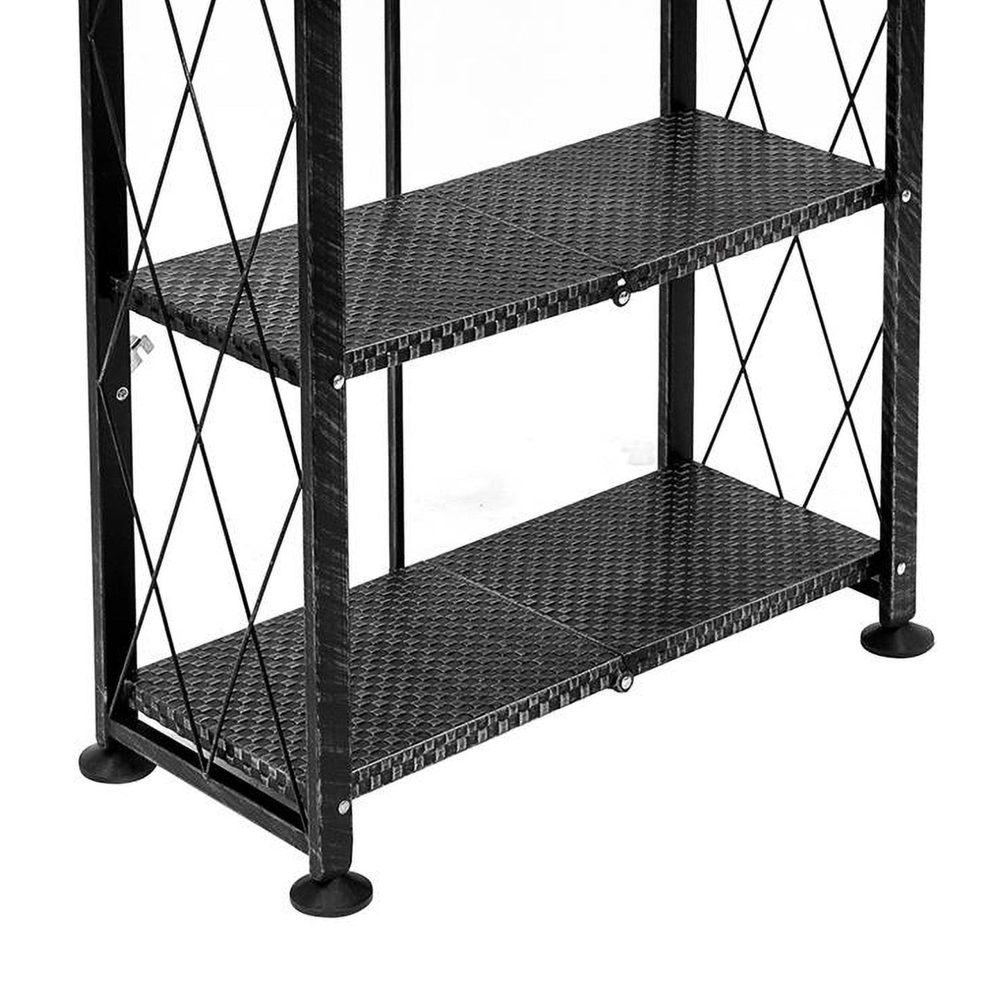 Origami 6 Tier Classic Steel Bookcase Organizer Storage Rack, Black (2 Pack) - 125949
