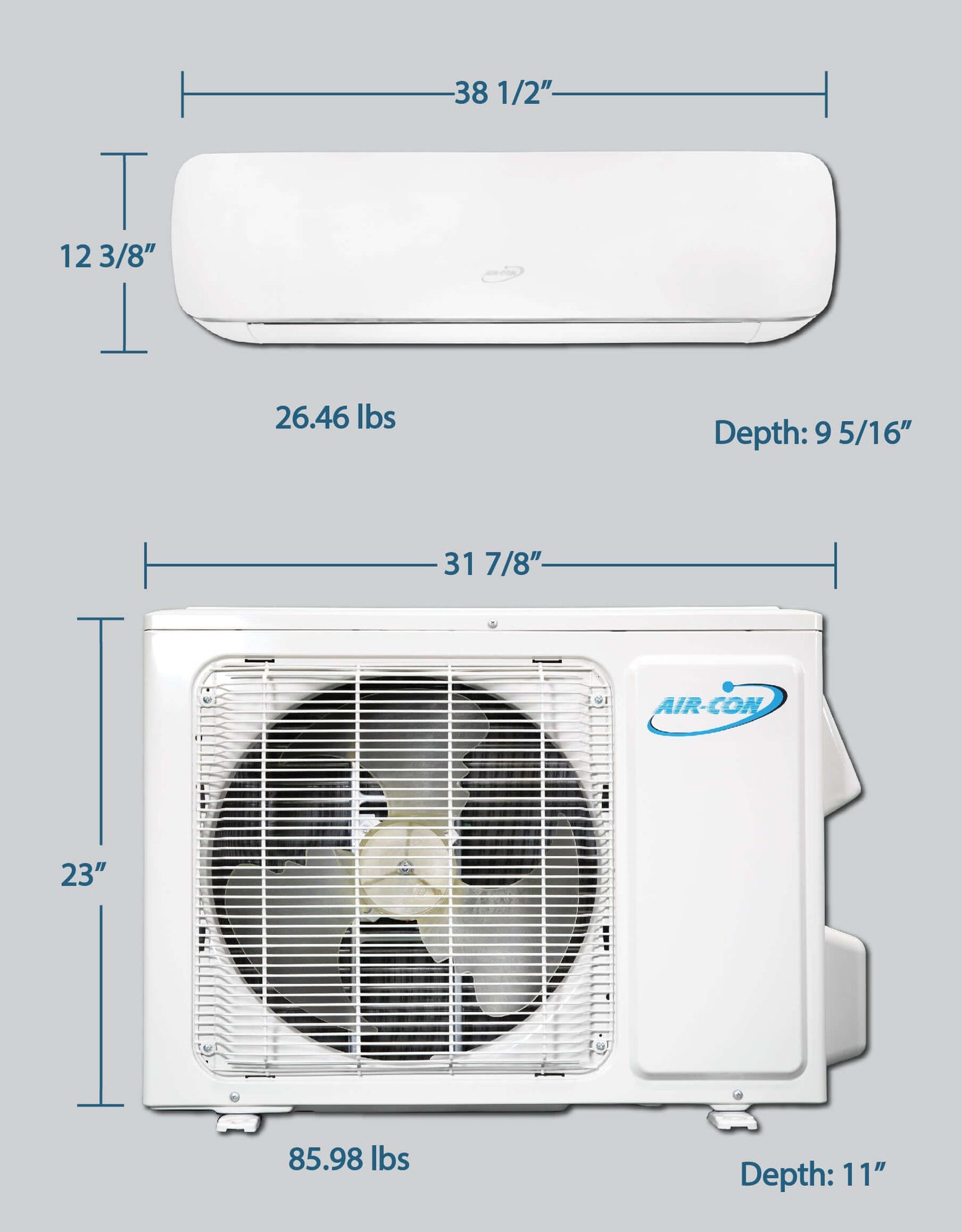 Air-Con Blizzard 12000 BTU 25 SEER Mini Split Air Conditioner 15ft Lineset & Wiring - ABZCI/EM4H4S12