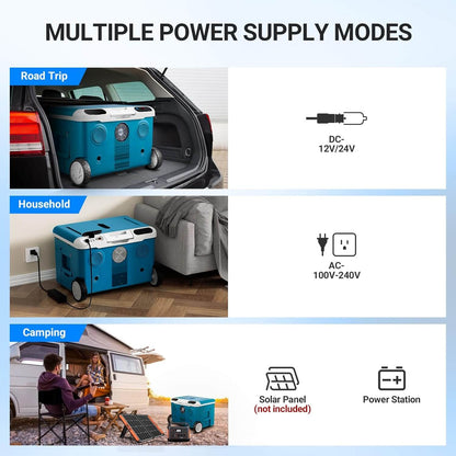 AOBOSI 12v Fridge With Buit-in Bass Speaker and Battery 42qt - UL-SU-PG36E-BU