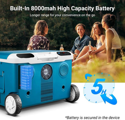 AOBOSI 12v Fridge With Buit-in Bass Speaker and Battery 42qt - UL-SU-PG36E-BU