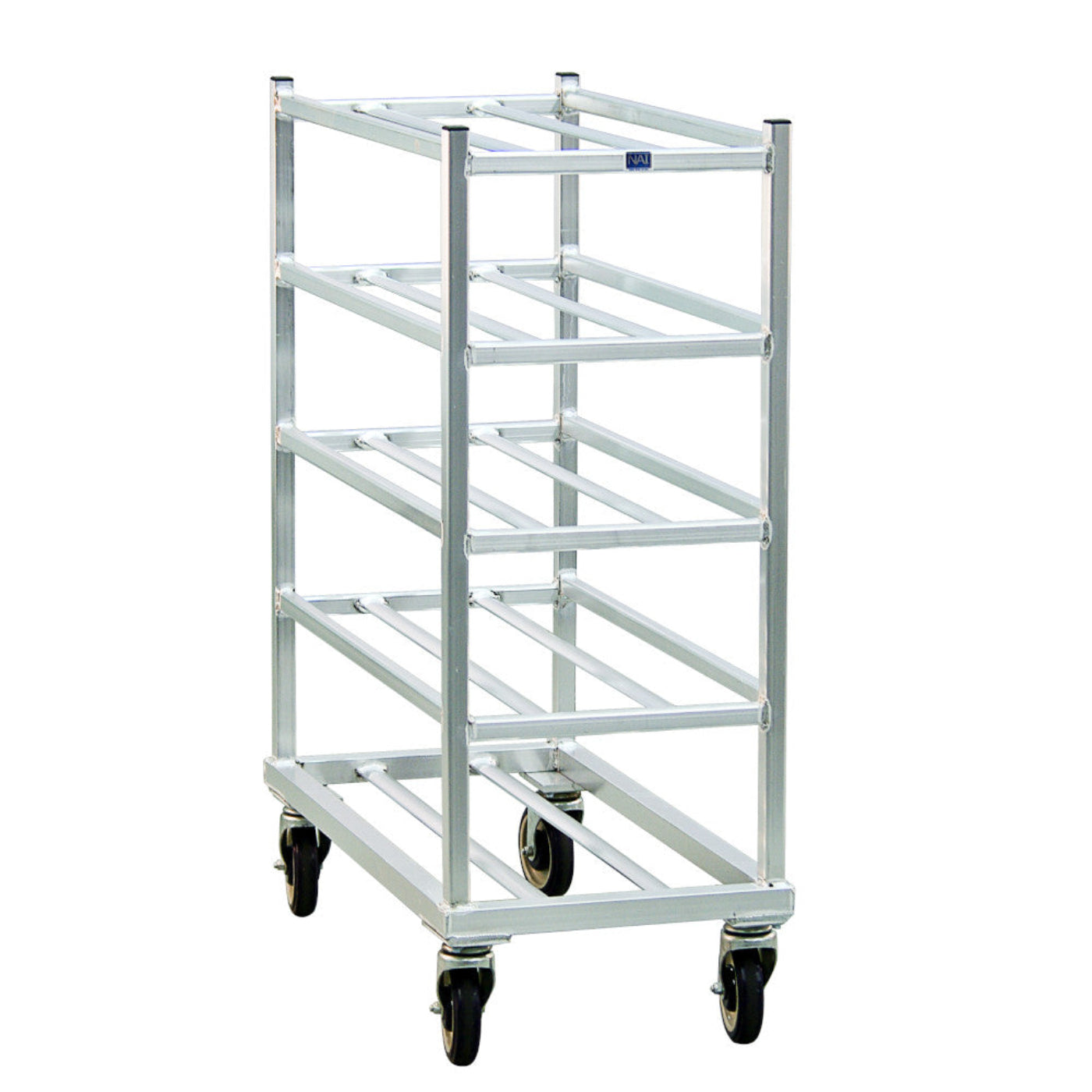 New Age 1354 Universal 16"W x 42"H x 32.5"D Mobile Platter Rack, 7-1/4" Spacing - NW1354