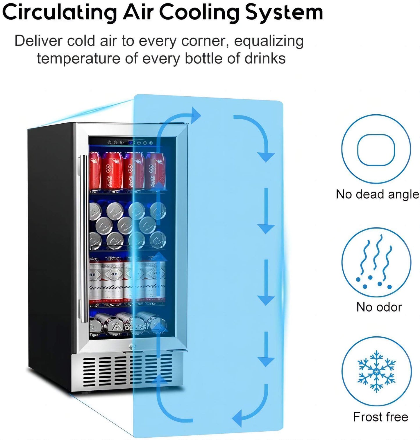 AOBOSI 15 inch Beverage Refrigerator 100 Cans - ‎JC-85C