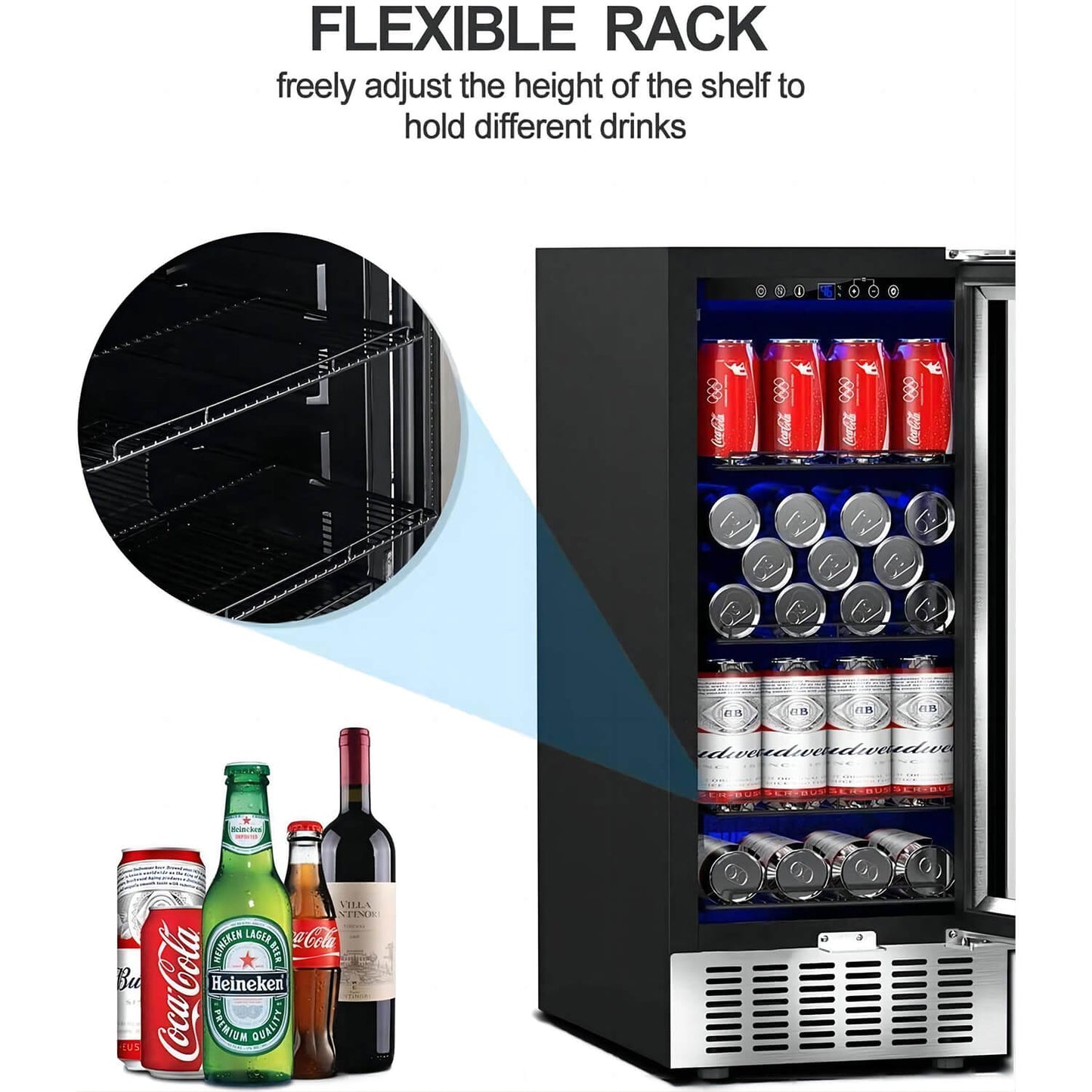 AOBOSI 15 inch Beverage Refrigerator 100 Cans - ‎JC-85C